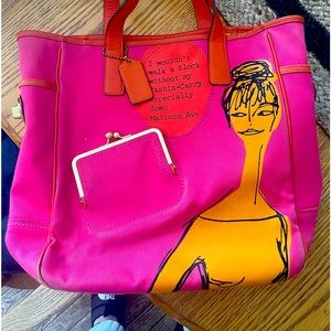 Coach limited edition Bonnie Cash and Carry canvas large handbag.